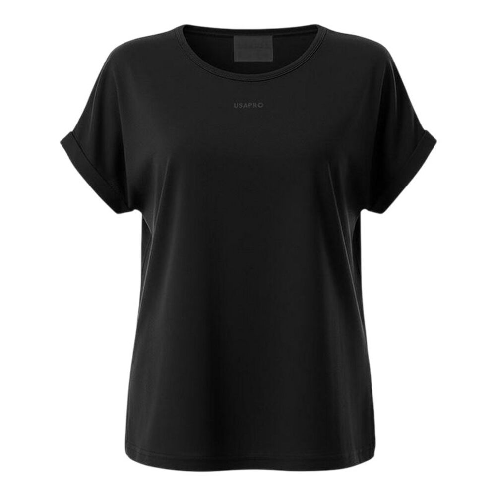 USA Pro Womens/Ladies Logo Short-Sleeved T-Shirt / Black